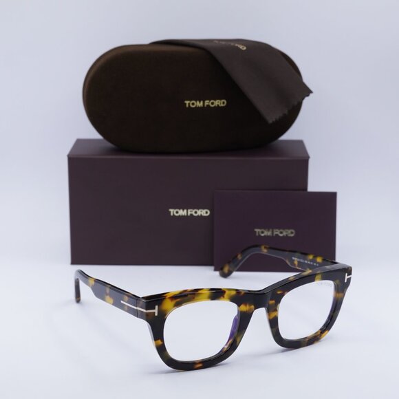 Tom Ford FT5872-B 055 Square Eyeglasses 48mm - Colored Havana - Picture 1 of 10
